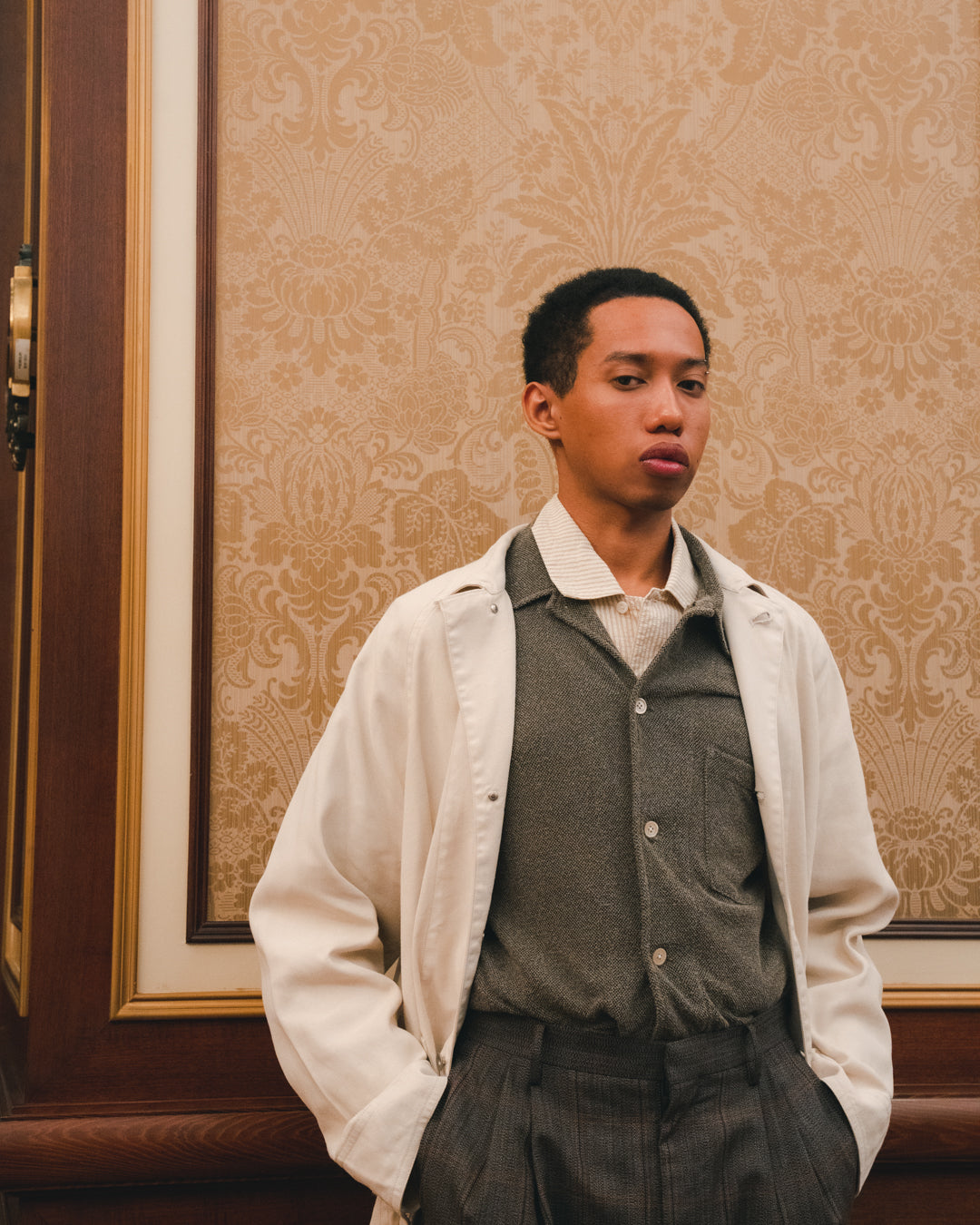 Linen Cotton White Pigment Coverall