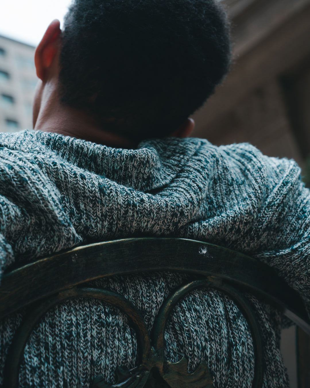 Cotton Slub Mix Top Yarn Rib Knit Skipper Polo