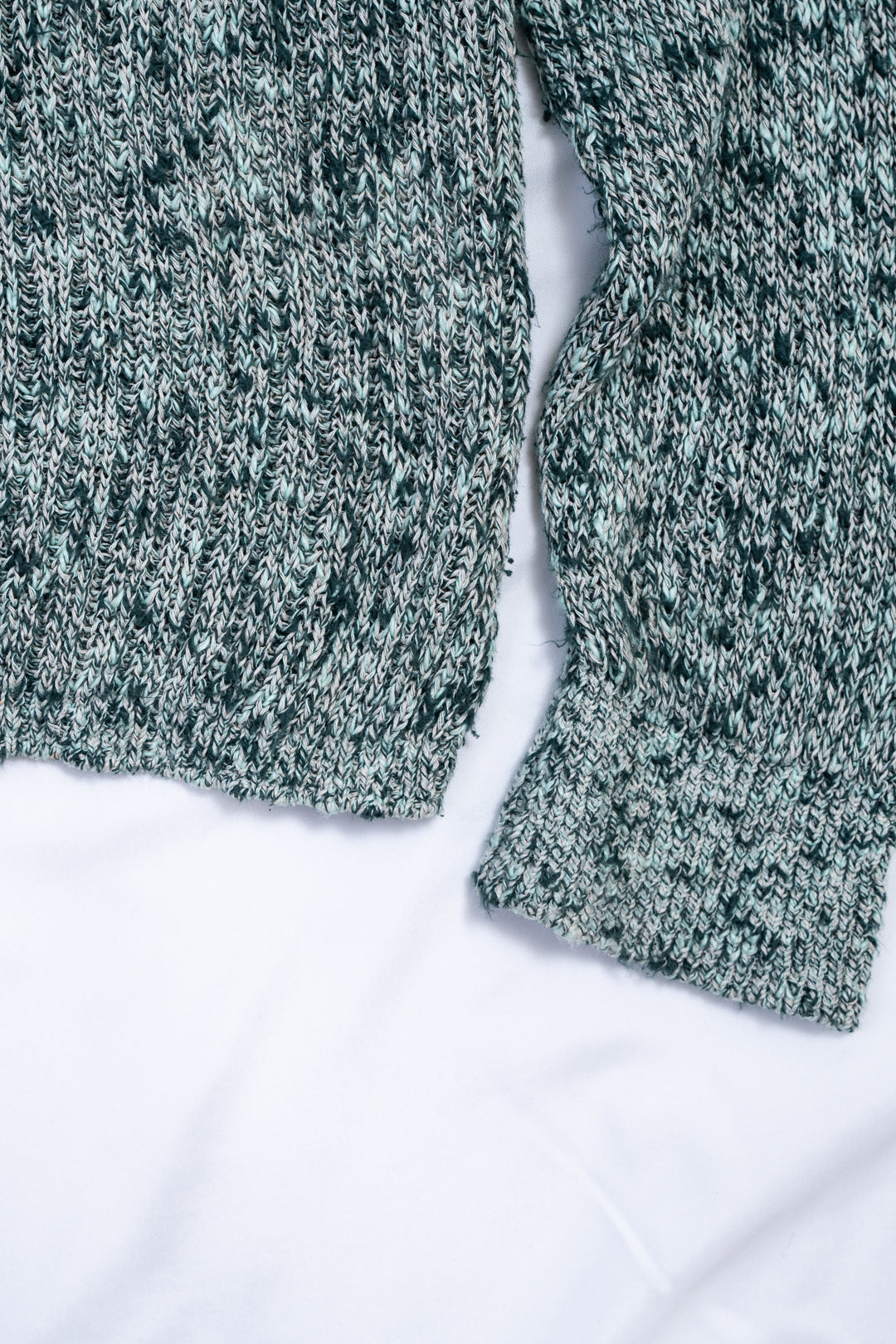 Cotton Slub Mix Top Yarn Rib Knit Skipper Polo