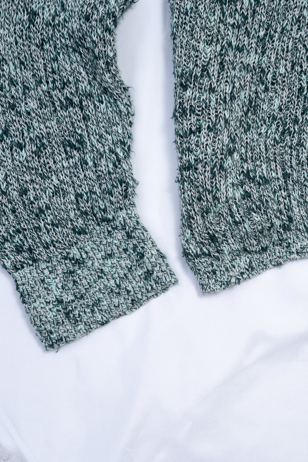 Cotton Slub Mix Top Yarn Rib Knit Skipper Polo