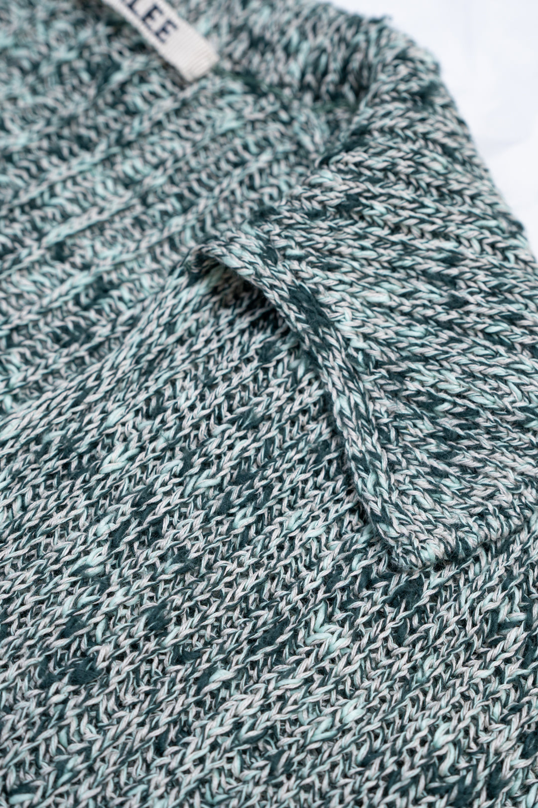 Cotton Slub Mix Top Yarn Rib Knit Skipper Polo