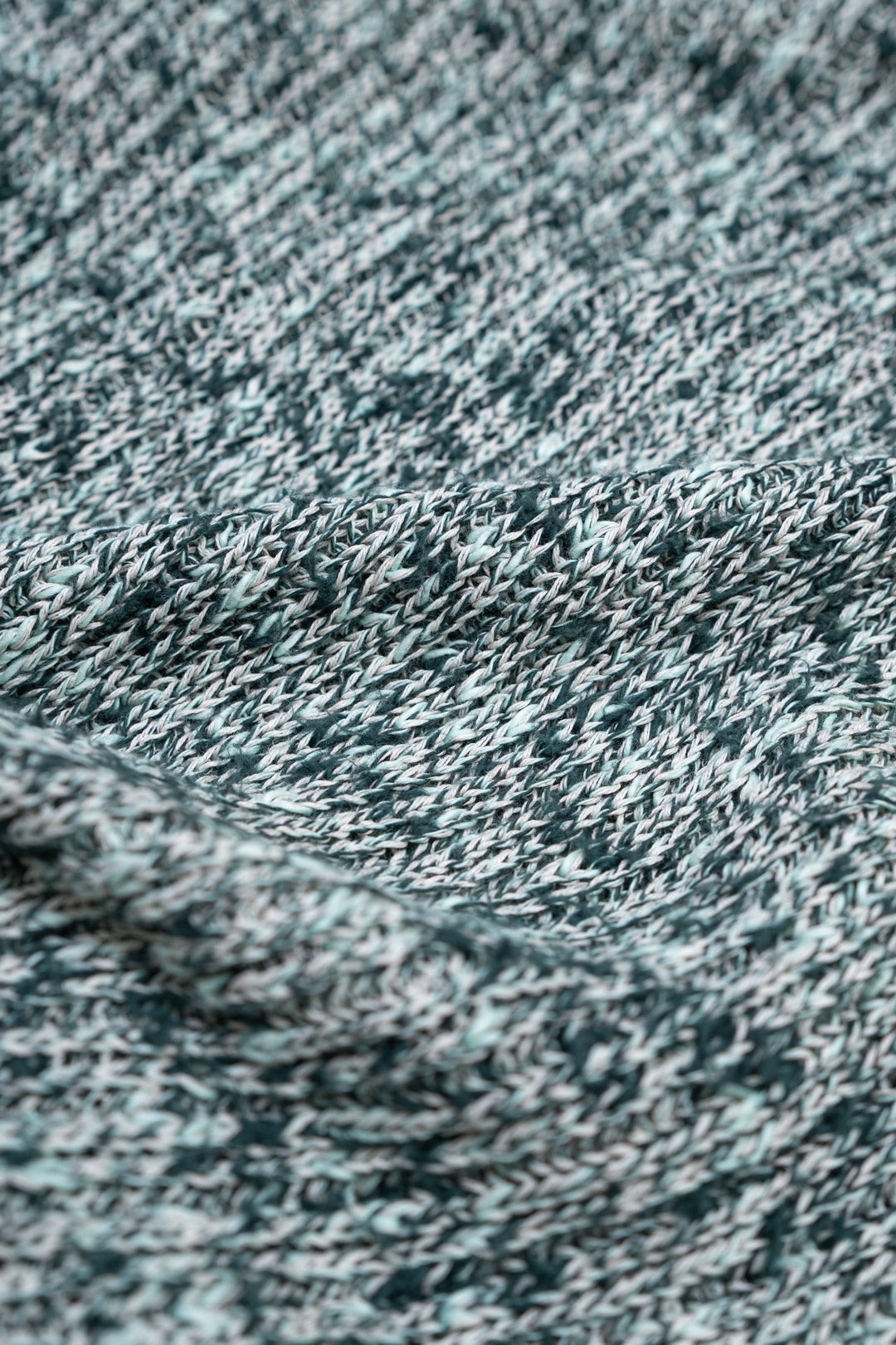 Cotton Slub Mix Top Yarn Rib Knit Skipper Polo