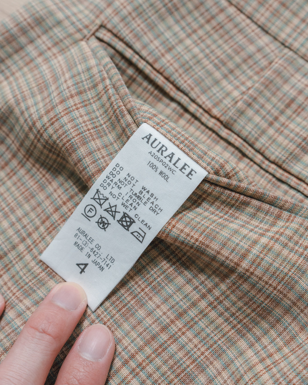 Hard Twist Wool Double Face Check Slacks