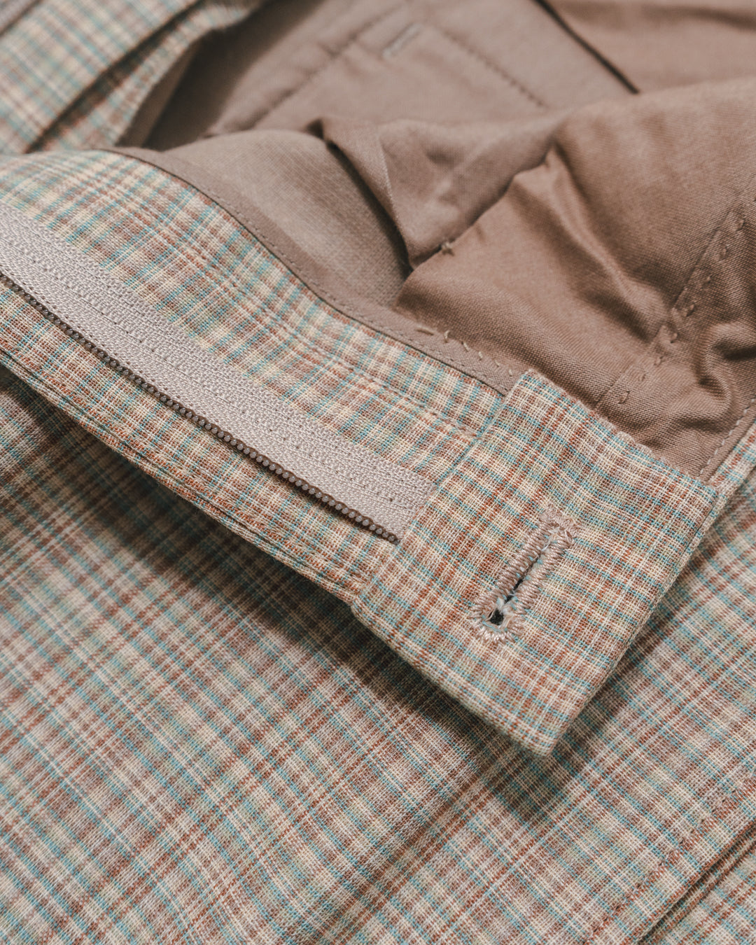 Hard Twist Wool Double Face Check Slacks