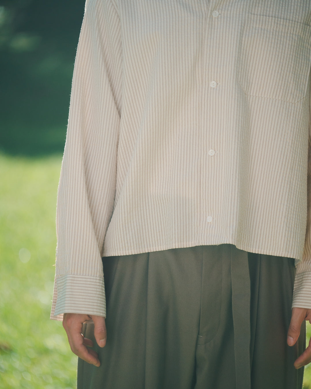 Wool Belted 2Tuck Wide Trousers