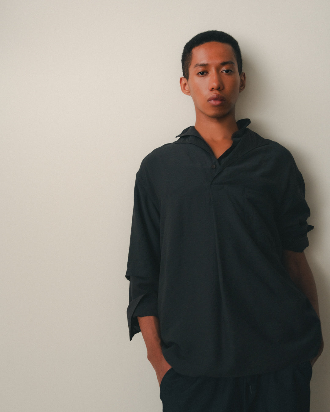 Rayon Washer Skipper Shirt