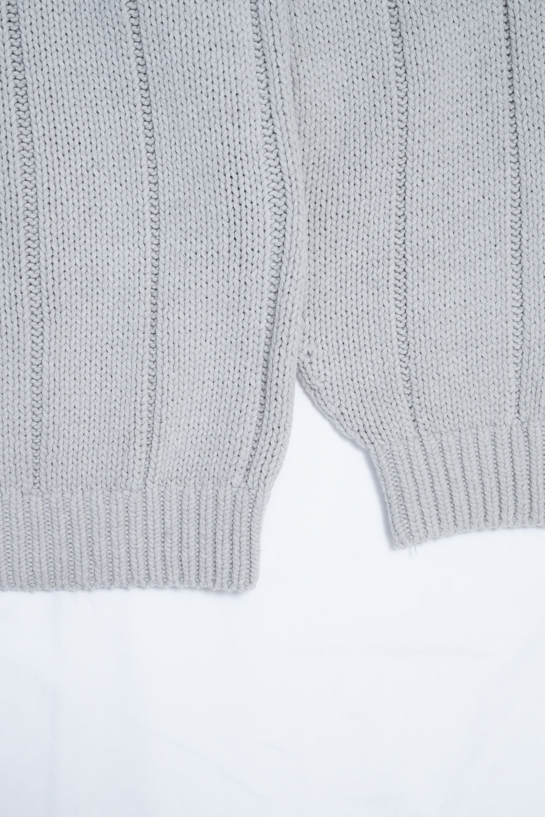 Balloon CTN Wide/Rib Henley Neck Sweater - Loose