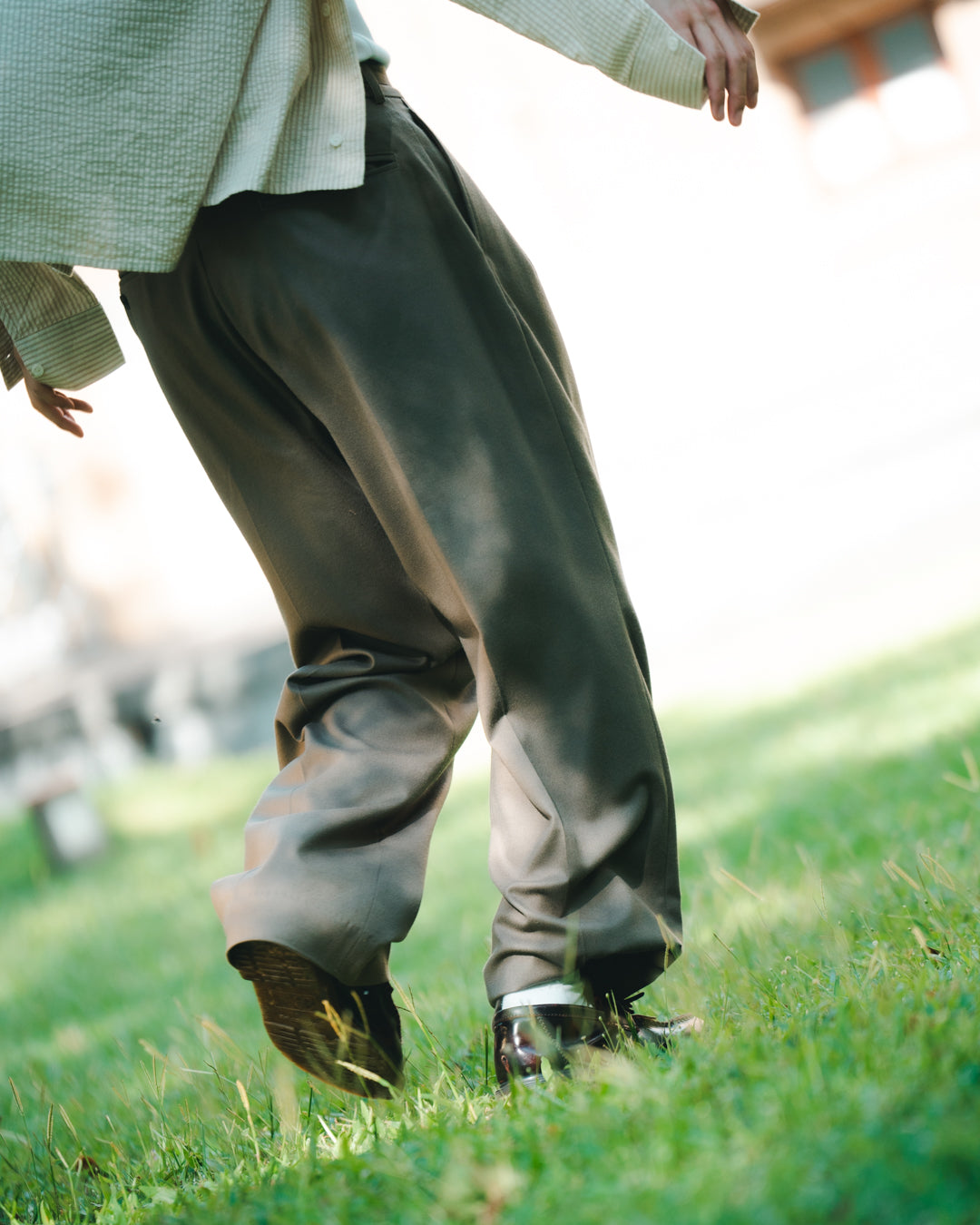 Wool Belted 2Tuck Wide Trousers