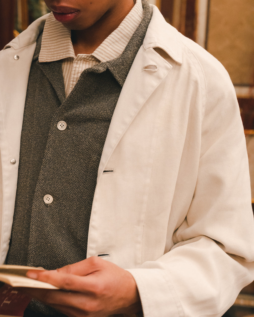 Linen Cotton White Pigment Coverall