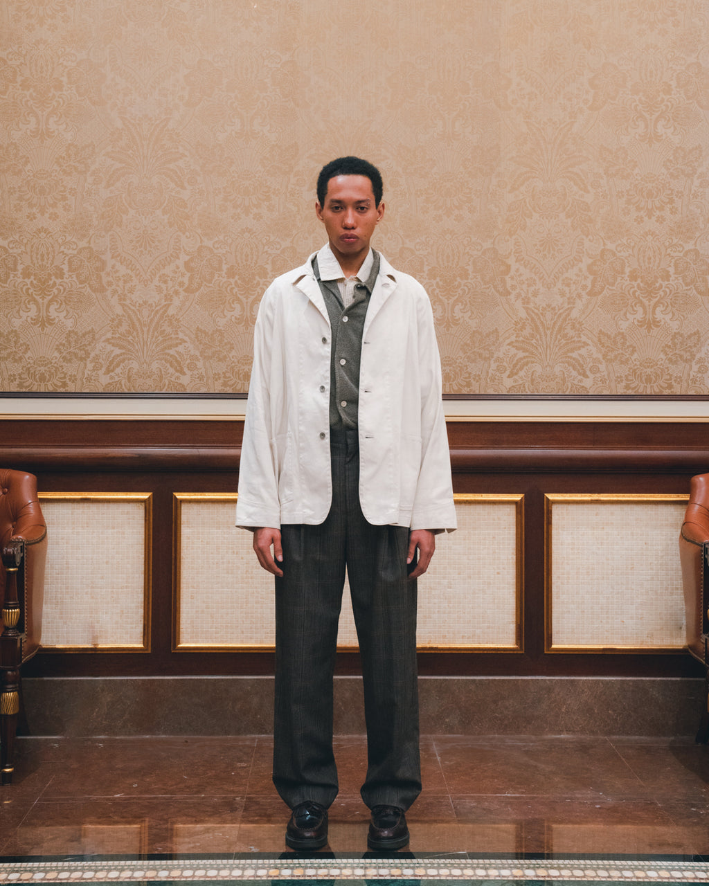 Linen Cotton White Pigment Coverall