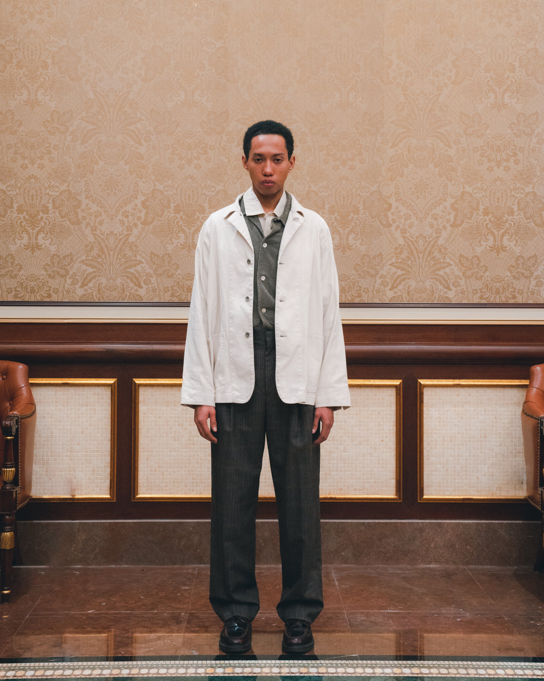Linen Cotton White Pigment Coverall