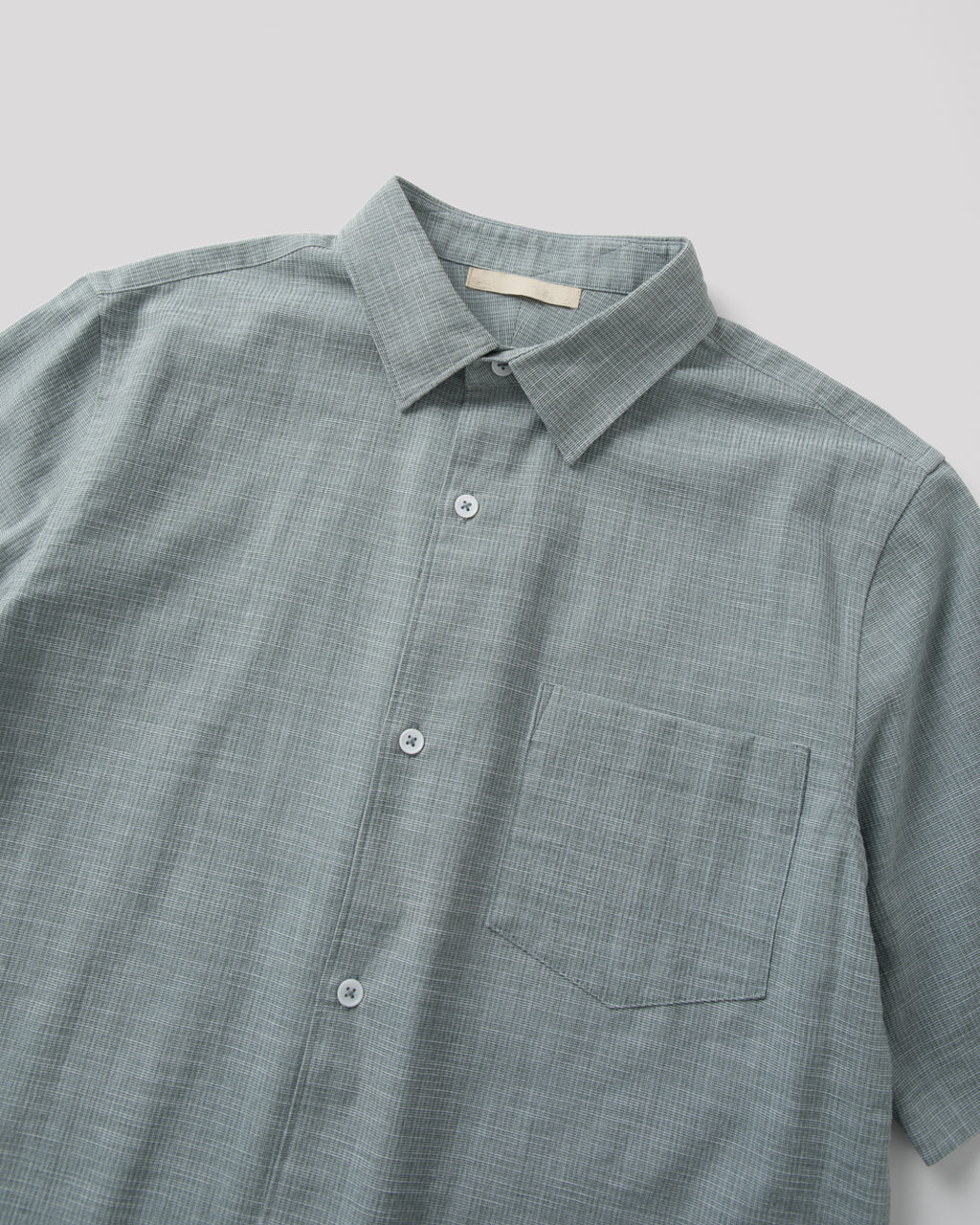 SAMBASHI - Airy Slub Stretch Half-Sleeved Shirt (Emerald)