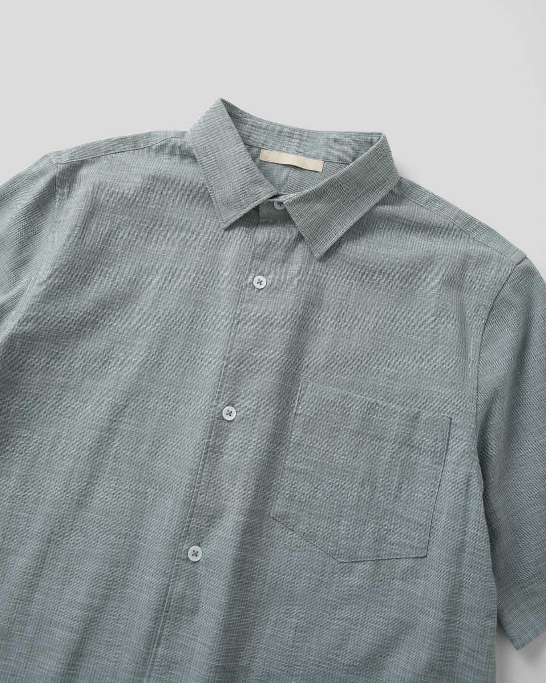 SAMBASHI - Airy Slub Stretch Half-Sleeved Shirt (Emerald)