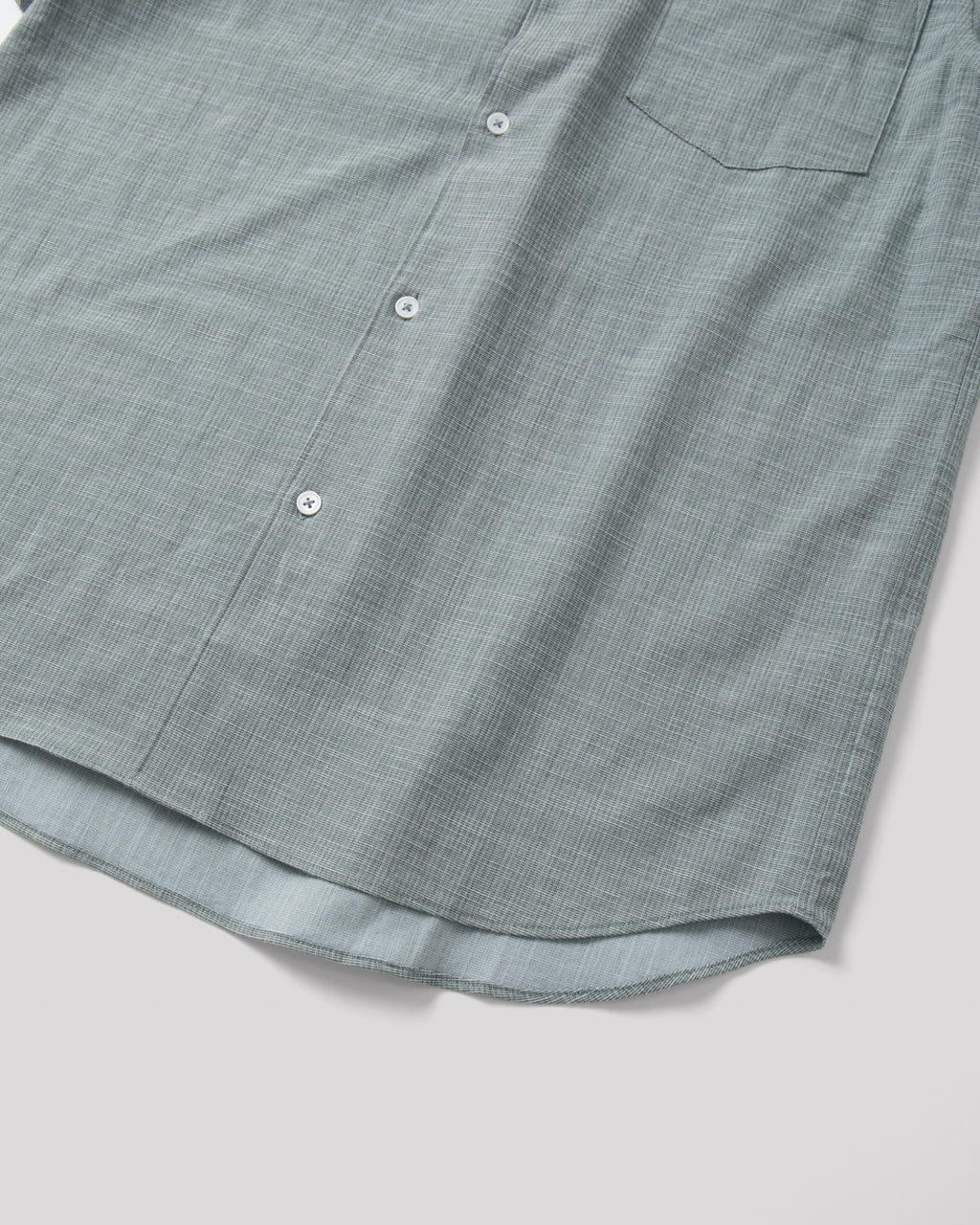 SAMBASHI - Airy Slub Stretch Half-Sleeved Shirt (Emerald)