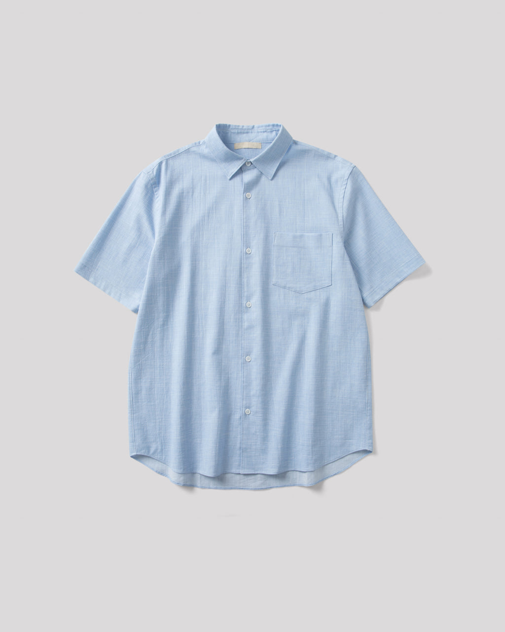 SAMBASHI - Airy Slub Stretch Half-Sleeved Shirt (Sky)