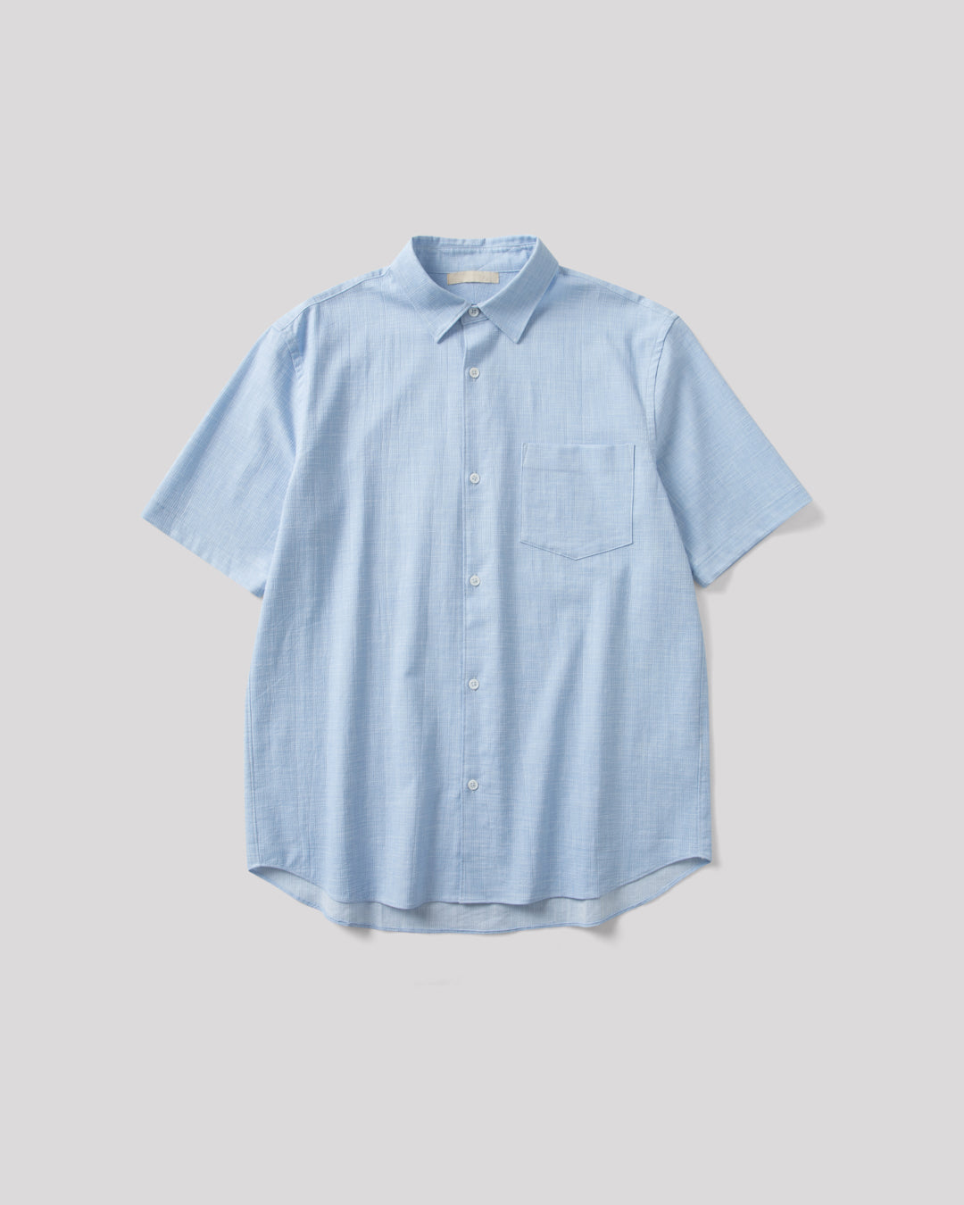 SAMBASHI - Airy Slub Stretch Half-Sleeved Shirt (Sky)