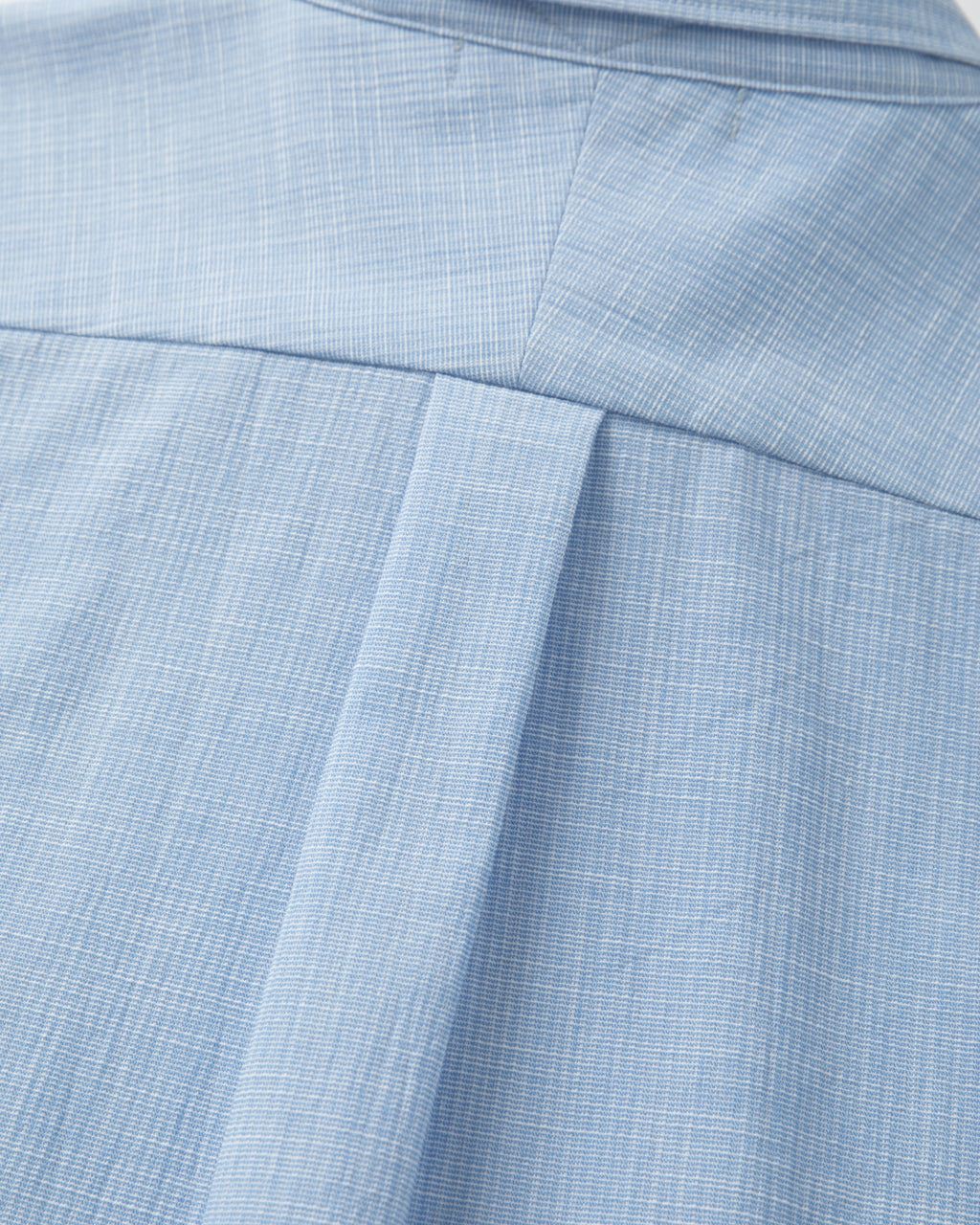 SAMBASHI - Airy Slub Stretch Half-Sleeved Shirt (Sky)