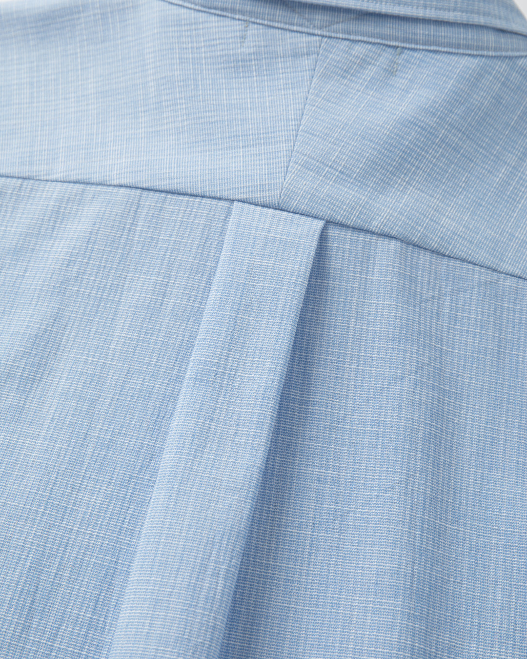 SAMBASHI - Airy Slub Stretch Half-Sleeved Shirt (Sky)