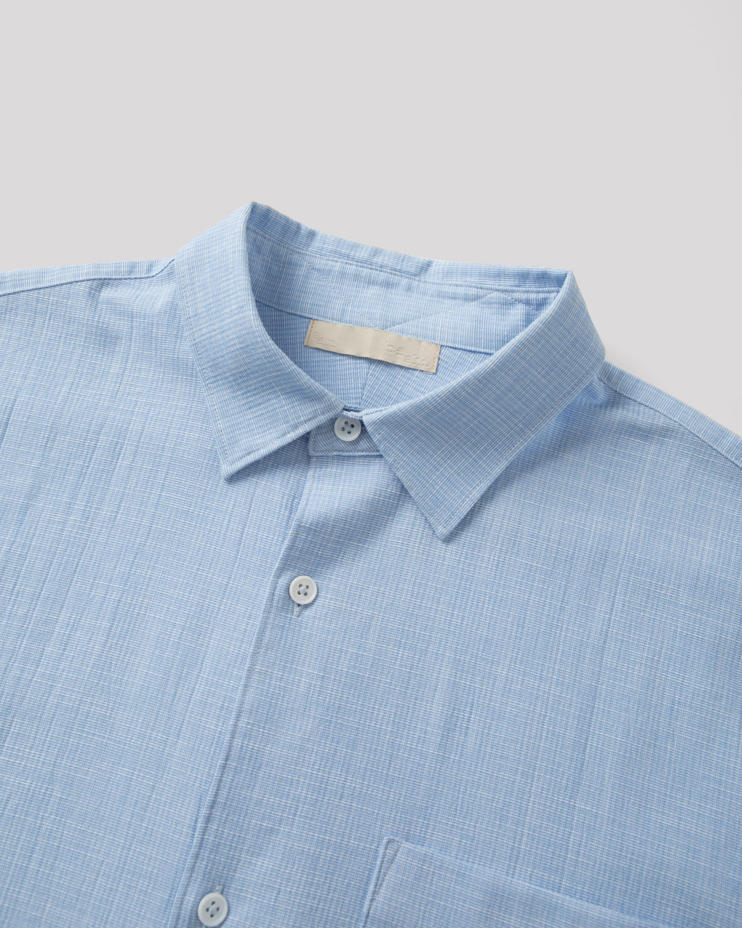 SAMBASHI - Airy Slub Stretch Half-Sleeved Shirt (Sky)