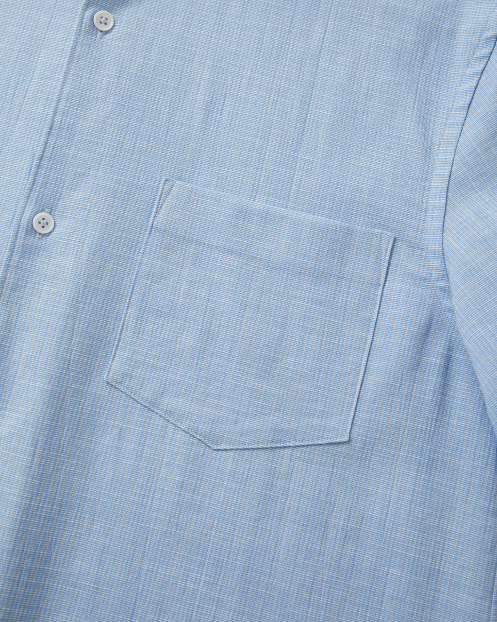 SAMBASHI - Airy Slub Stretch Half-Sleeved Shirt (Sky)