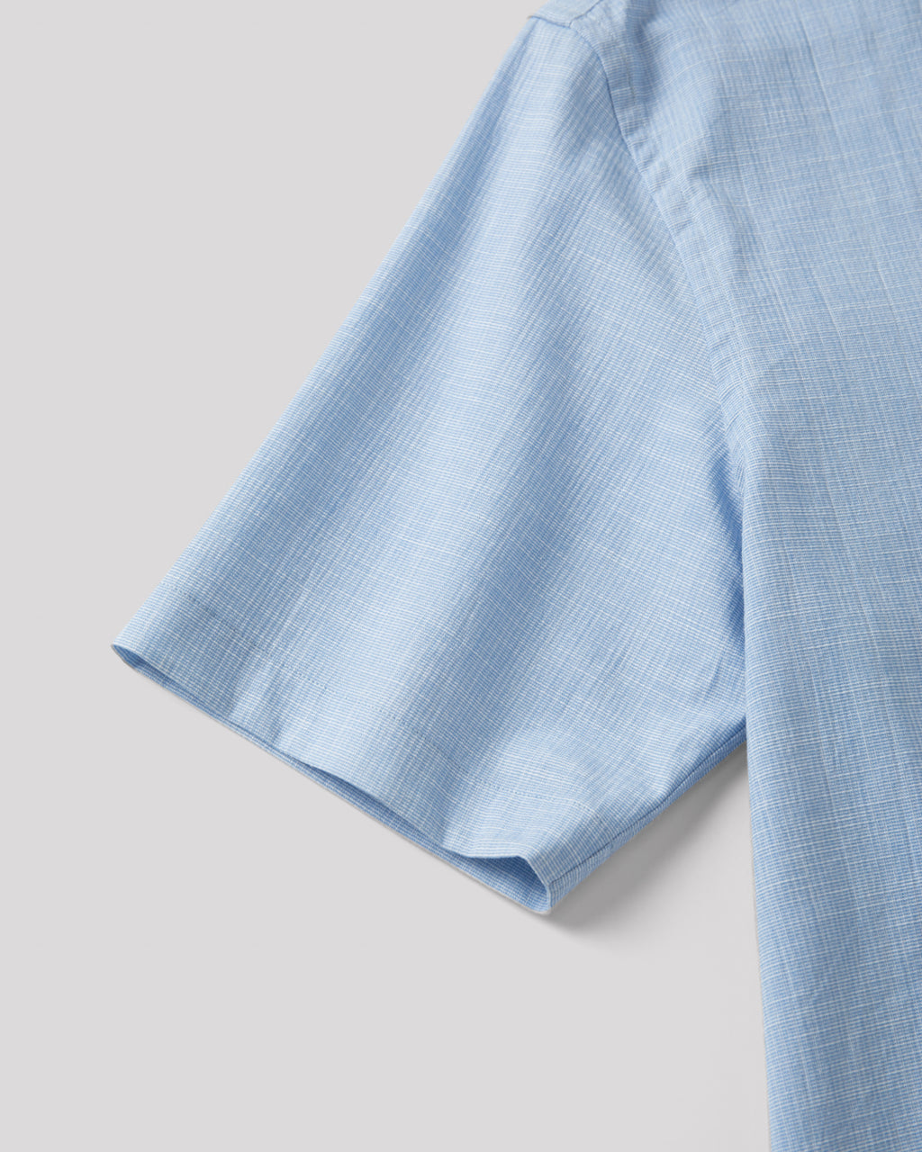 SAMBASHI - Airy Slub Stretch Half-Sleeved Shirt (Sky)