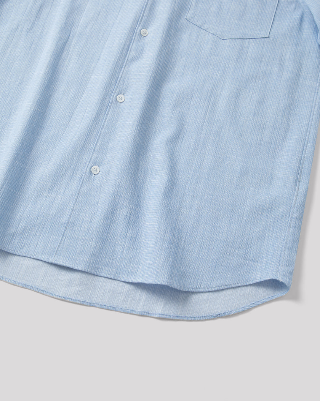 SAMBASHI - Airy Slub Stretch Half-Sleeved Shirt (Sky)
