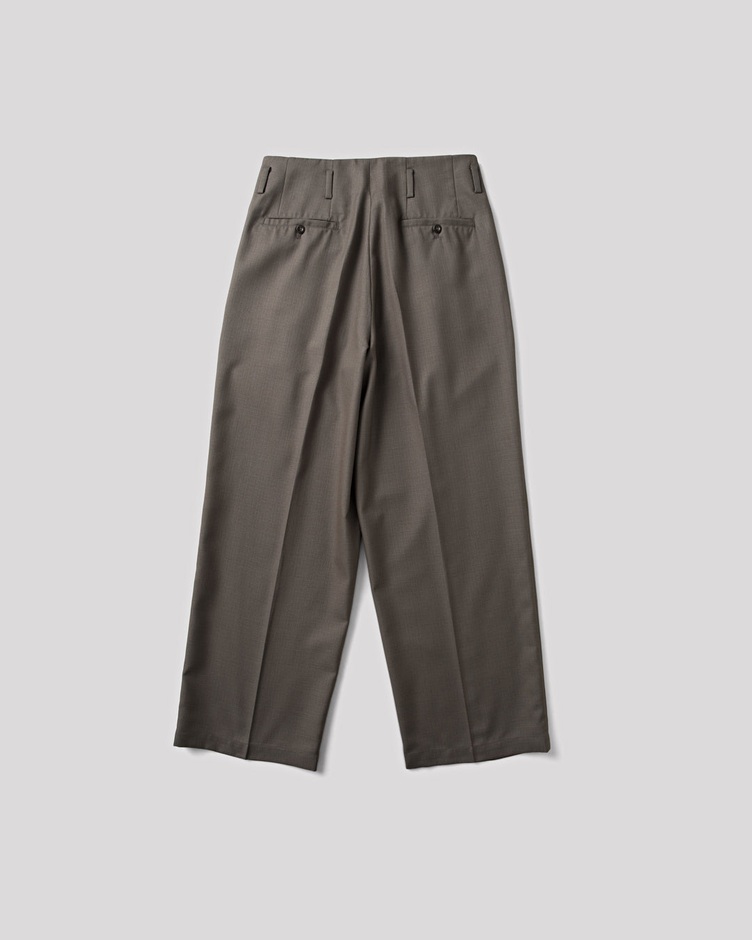 SAMBASHI - Airy Tropical Wool Touch Two-Tuck Slacks (Caramel)