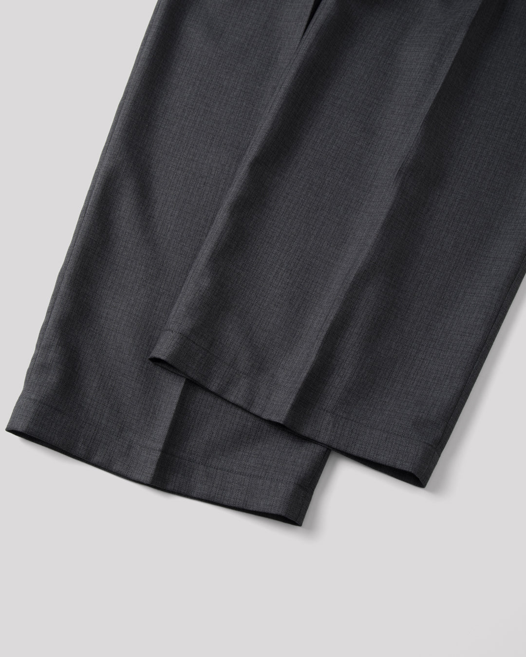 SAMBASHI - Airy Tropical Wool Touch Two-Tuck Slacks (Charcoal)