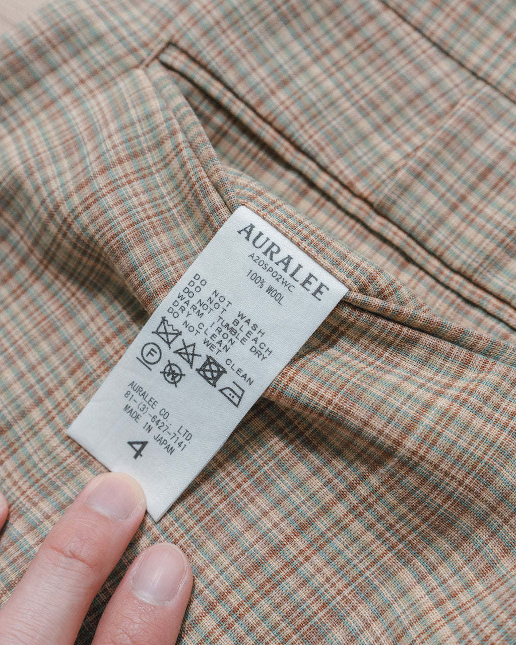 Hard Twist Wool Double Face Check Slacks