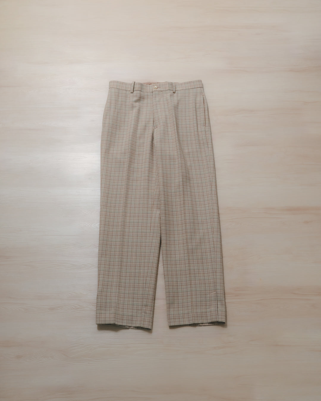 Hard Twist Wool Double Face Check Slacks