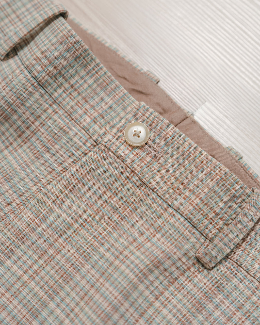 Hard Twist Wool Double Face Check Slacks