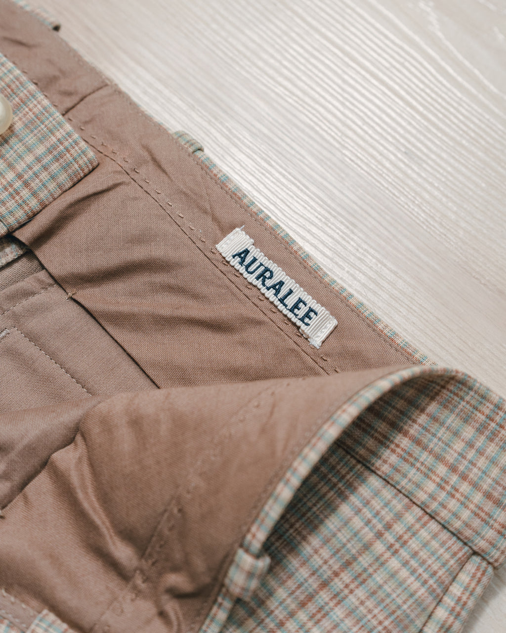 Hard Twist Wool Double Face Check Slacks