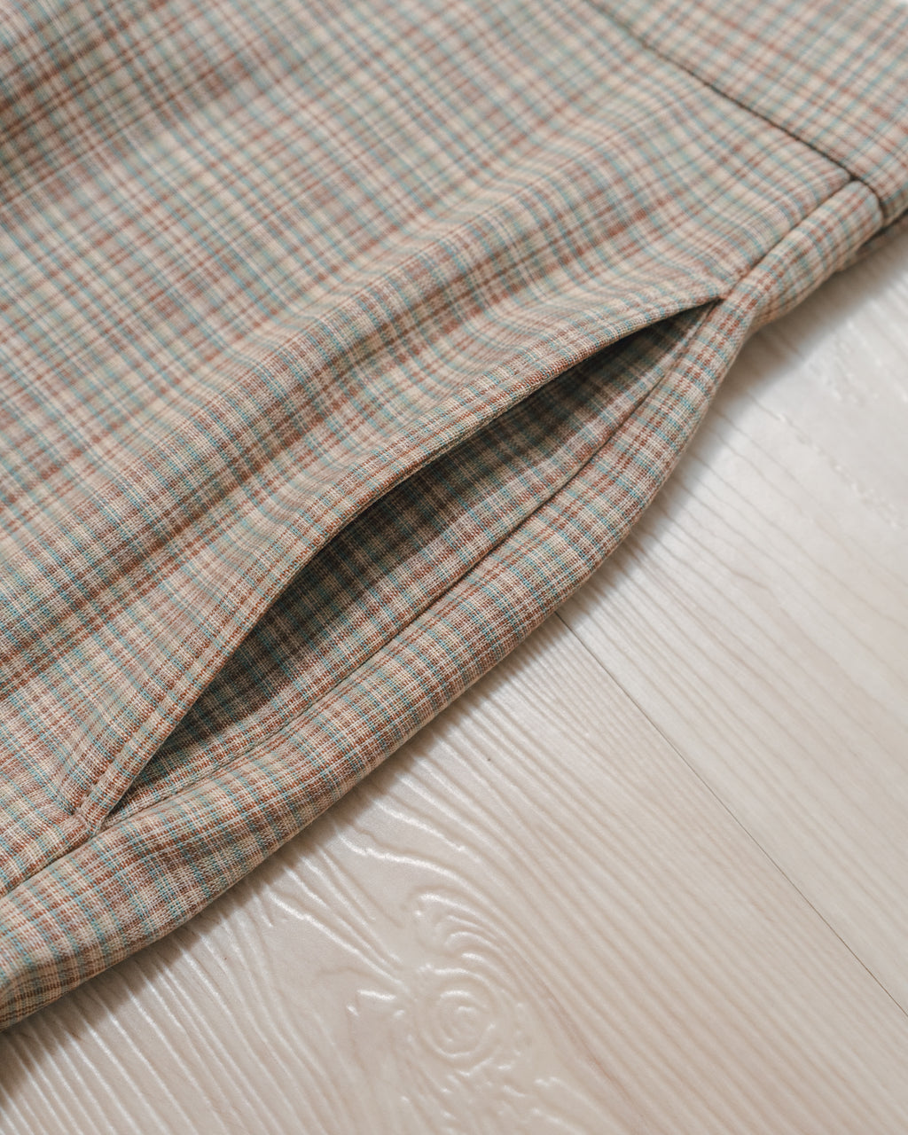 Hard Twist Wool Double Face Check Slacks