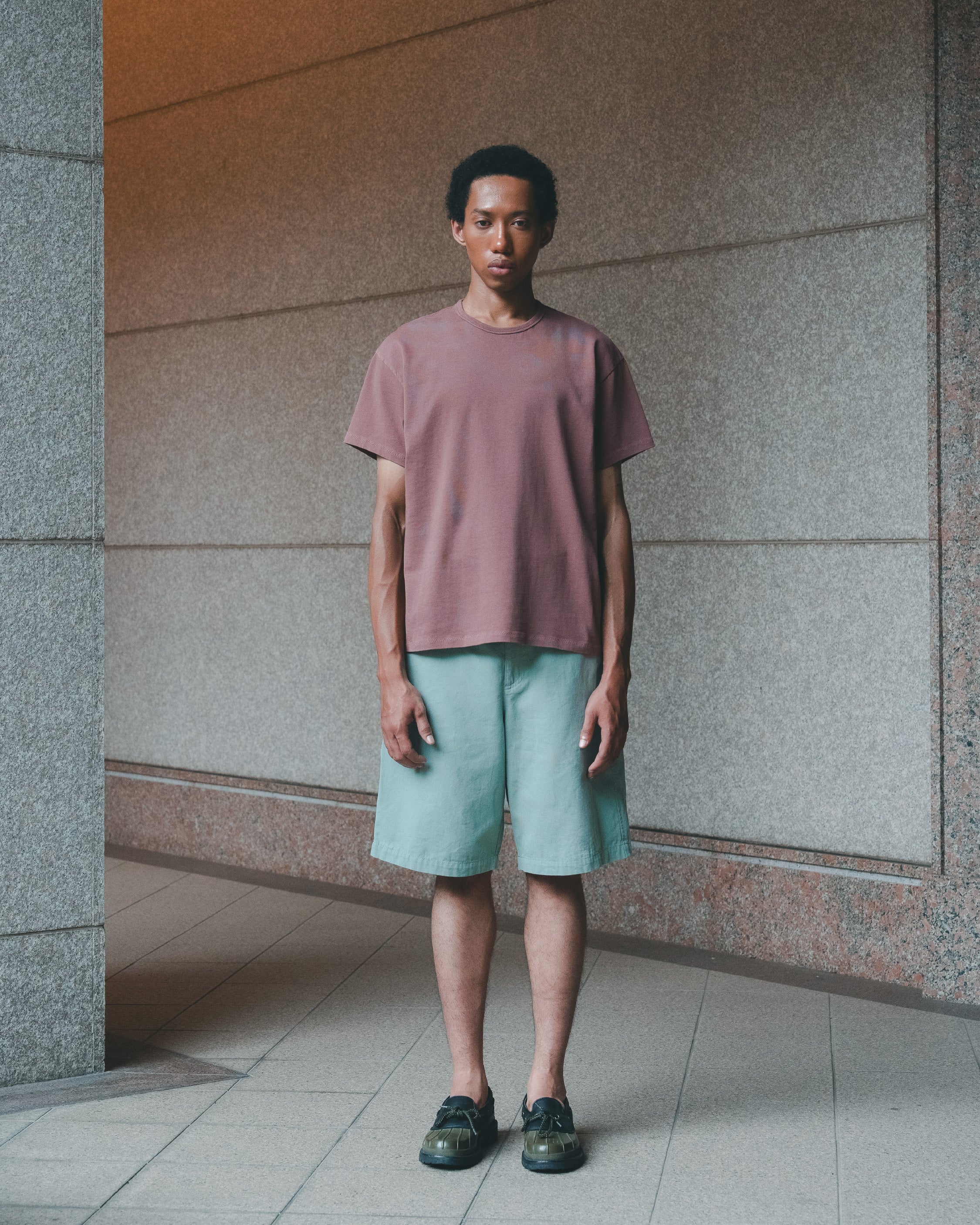 SAMBASHI - PreDye Cotton Boxy Jersey Tee (Terracotta)