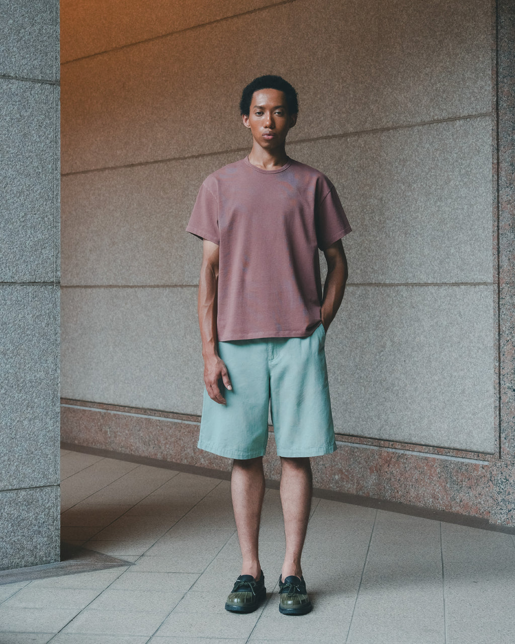 SAMBASHI - Garment Washed Cotton Canvas Snap Shorts