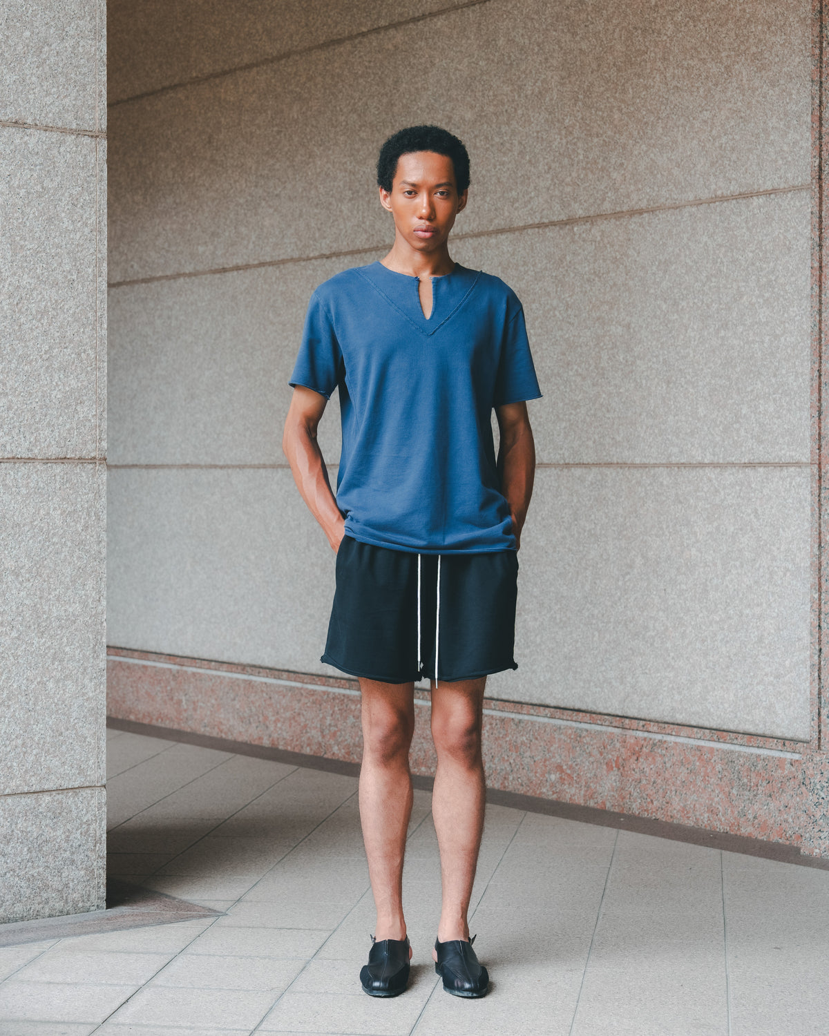 SAMBASHI - PreDye Cotton V-Neck Lucas French Terry