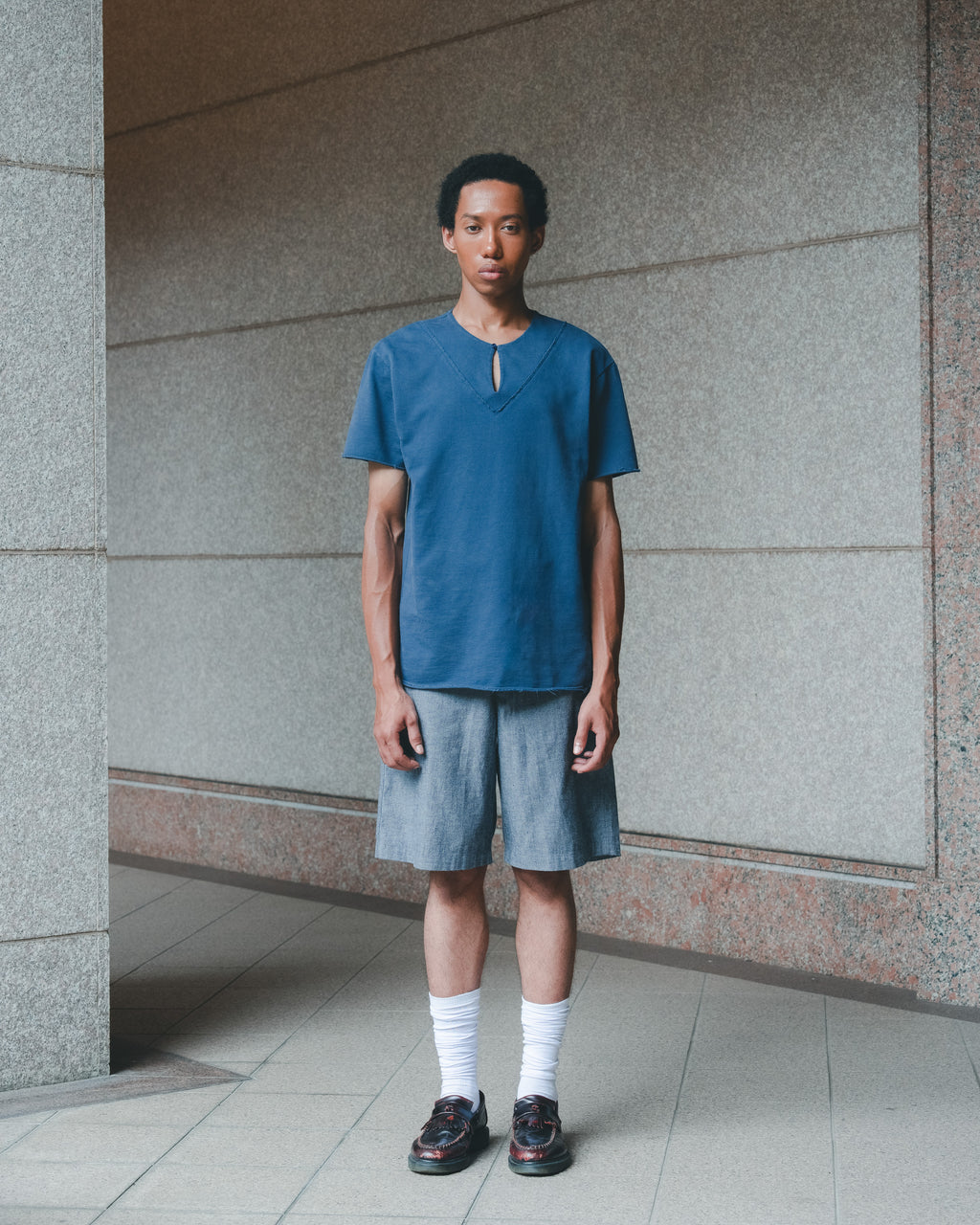 SAMBASHI - Garment Washed Linen Cotton Sanp Shorts