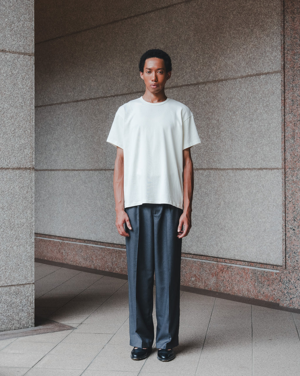 SAMBASHI - PreDye Cotton Boxy Jersey Tee (White)