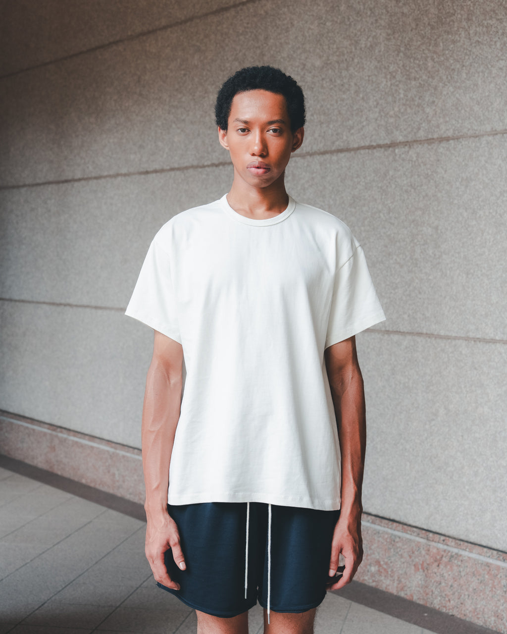 SAMBASHI - PreDye Cotton Boxy Jersey Tee (White)