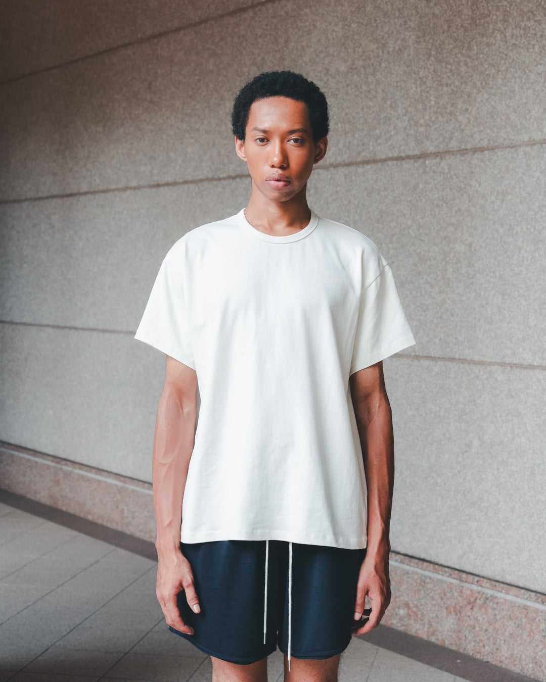 SAMBASHI - PreDye Cotton Boxy Jersey Tee (White)