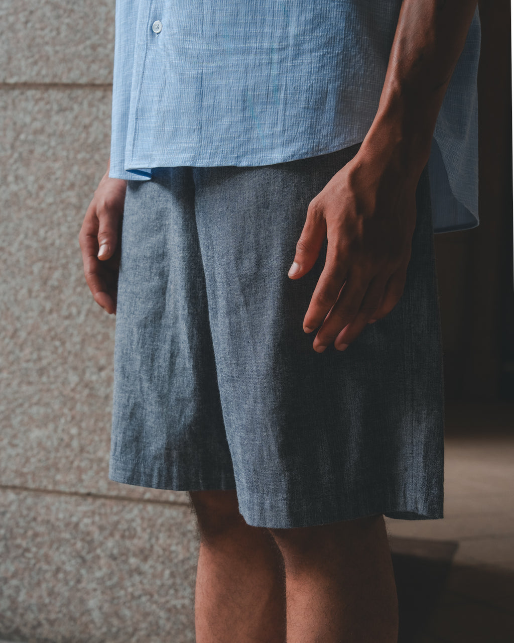 SAMBASHI - Garment Washed Linen Cotton Sanp Shorts
