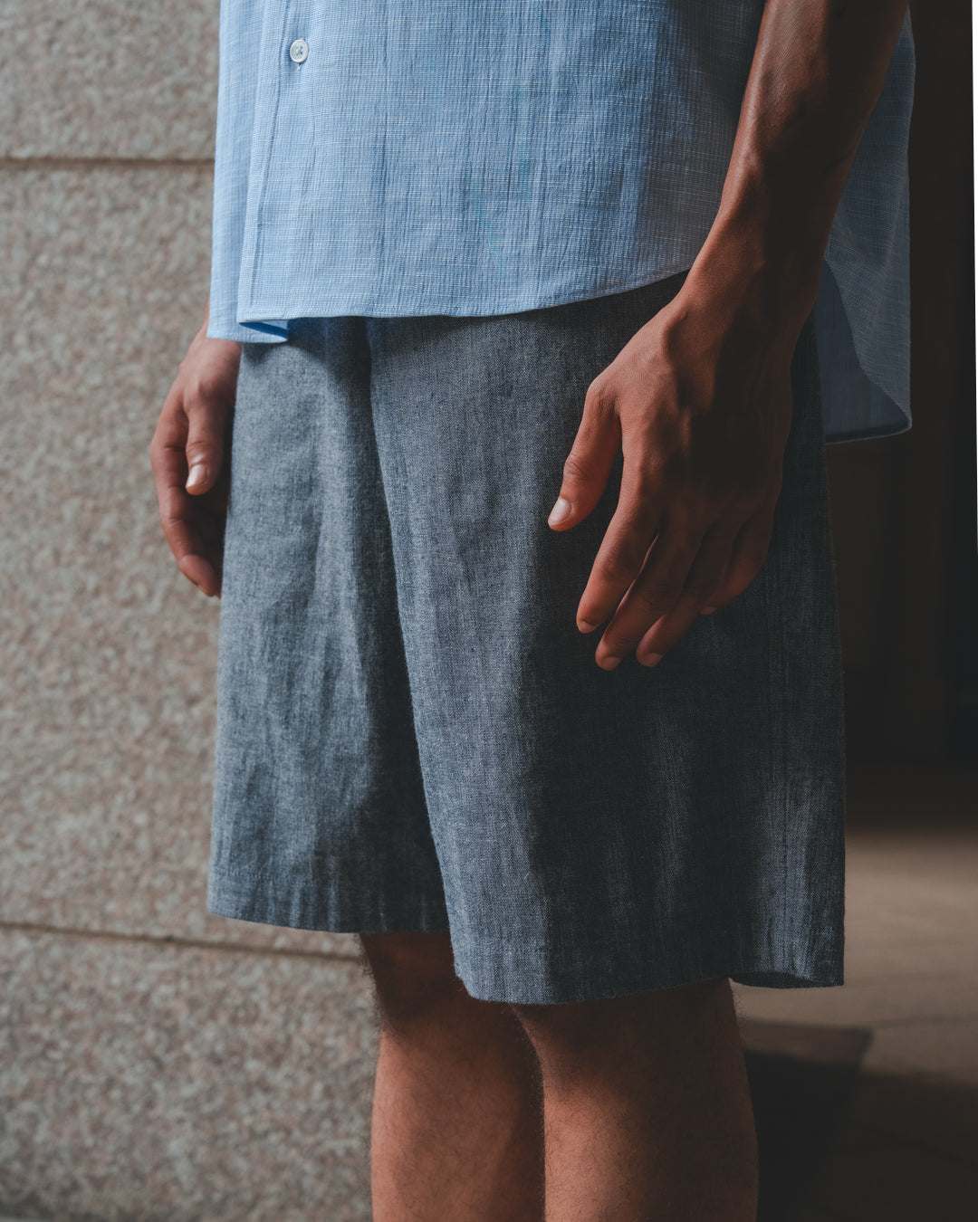 SAMBASHI - Garment Washed Linen Cotton Sanp Shorts