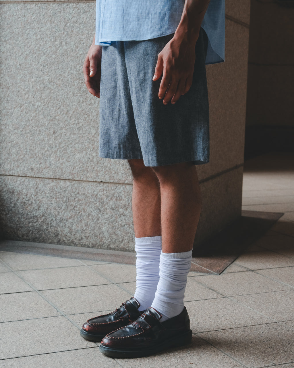 SAMBASHI - Garment Washed Linen Cotton Sanp Shorts
