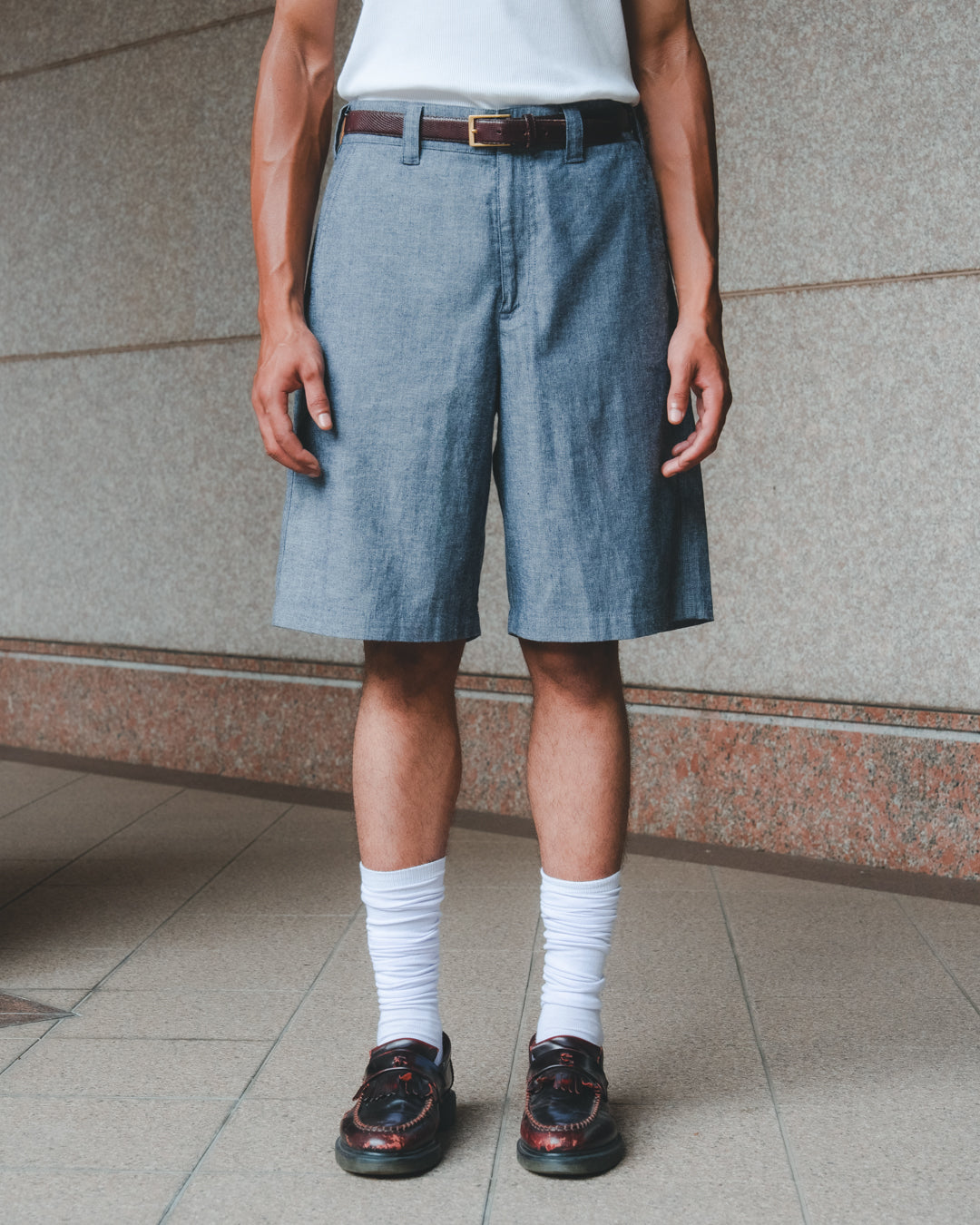 SAMBASHI - Garment Washed Linen Cotton Sanp Shorts