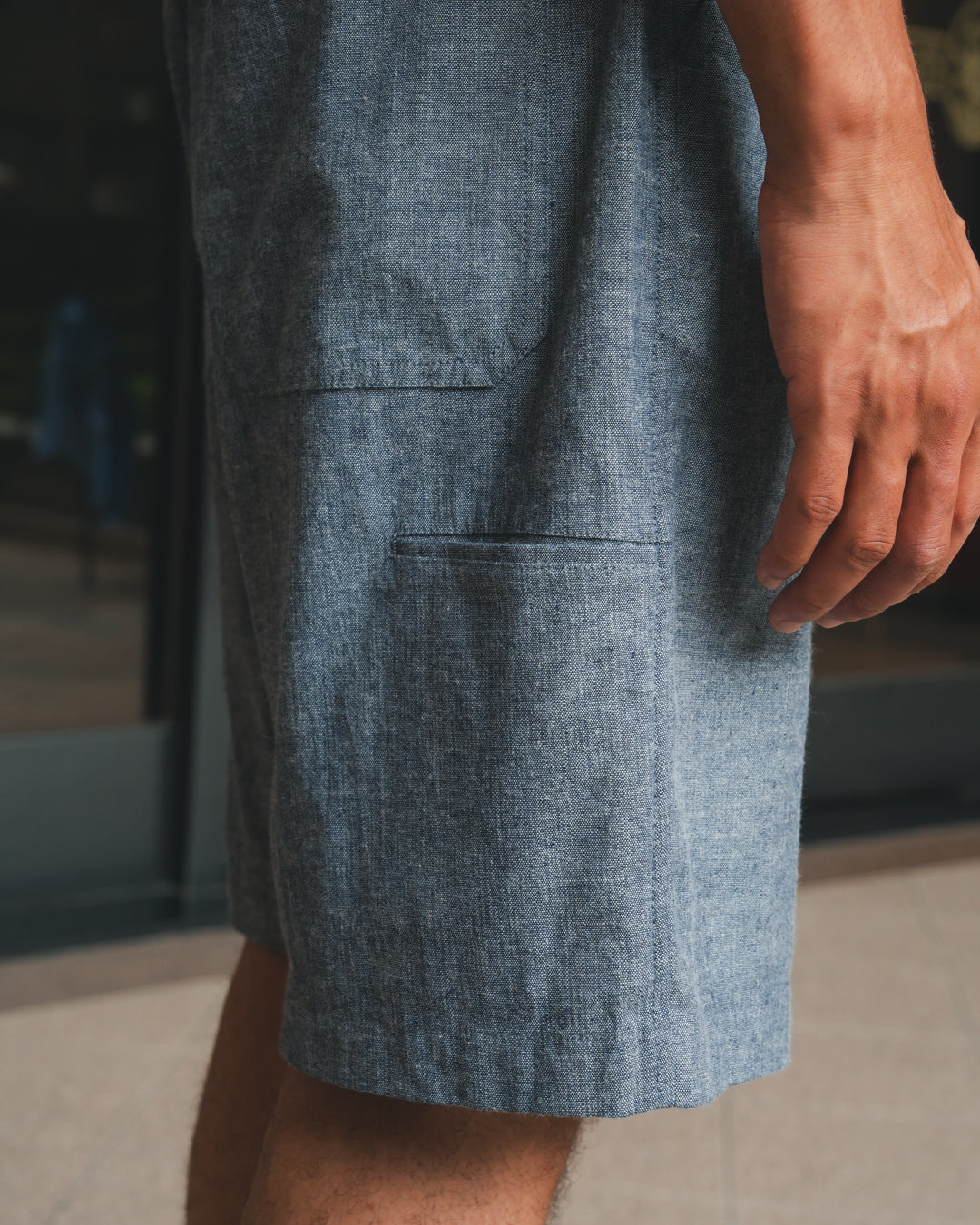 SAMBASHI - Garment Washed Linen Cotton Sanp Shorts