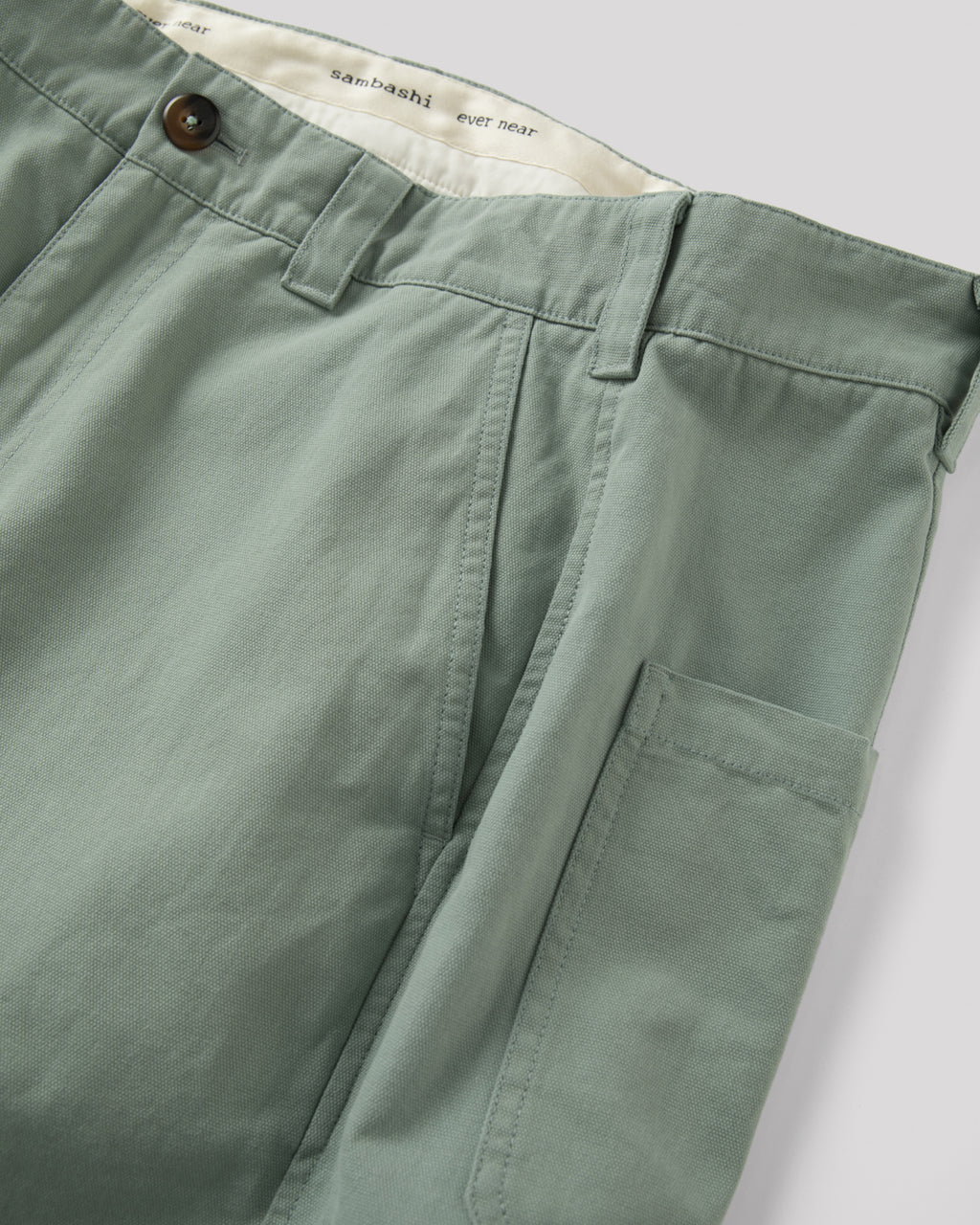SAMBASHI - Garment Washed Cotton Canvas Snap Shorts