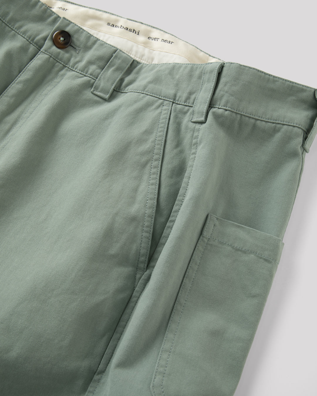SAMBASHI - Garment Washed Cotton Canvas Snap Shorts