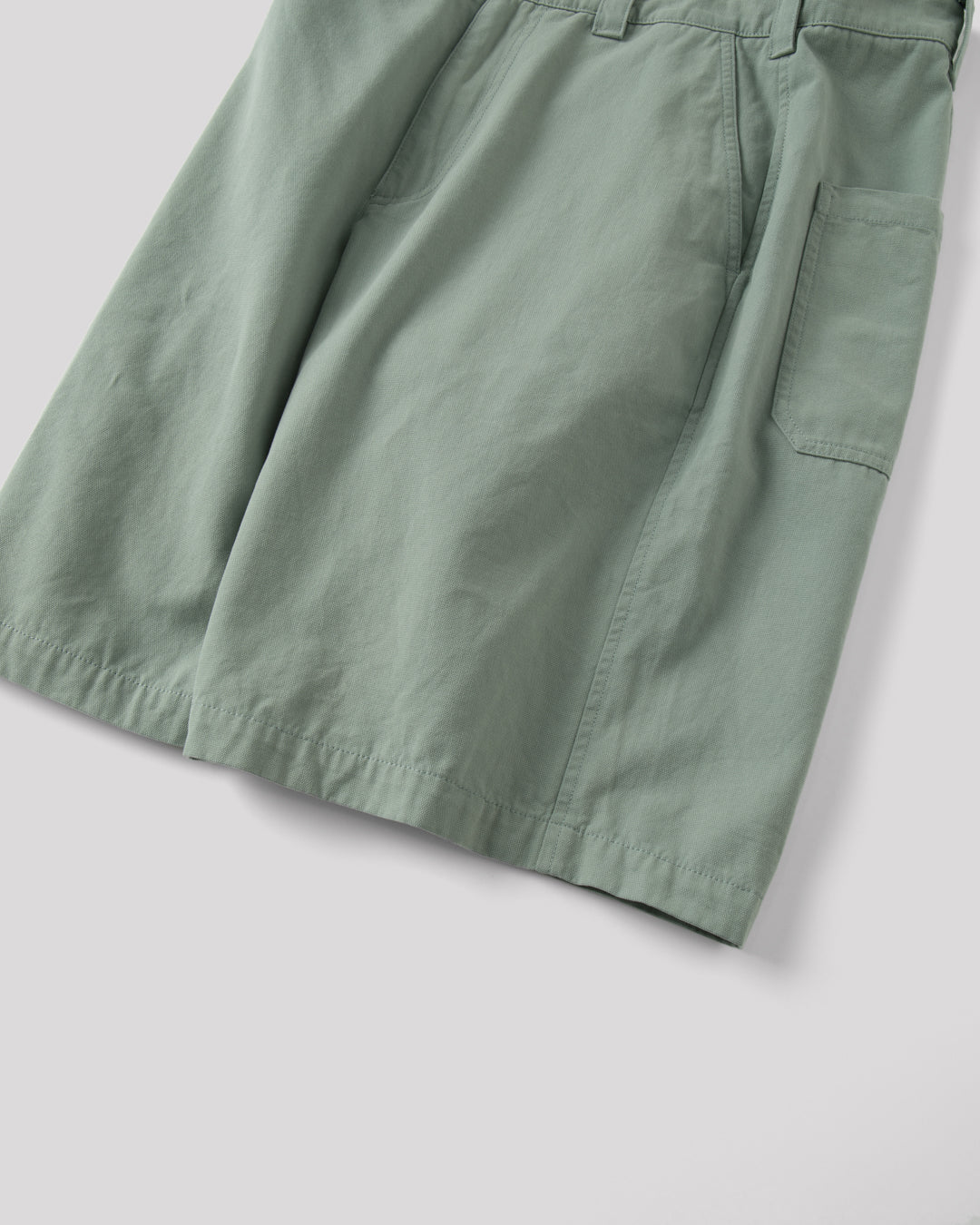 SAMBASHI - Garment Washed Cotton Canvas Snap Shorts