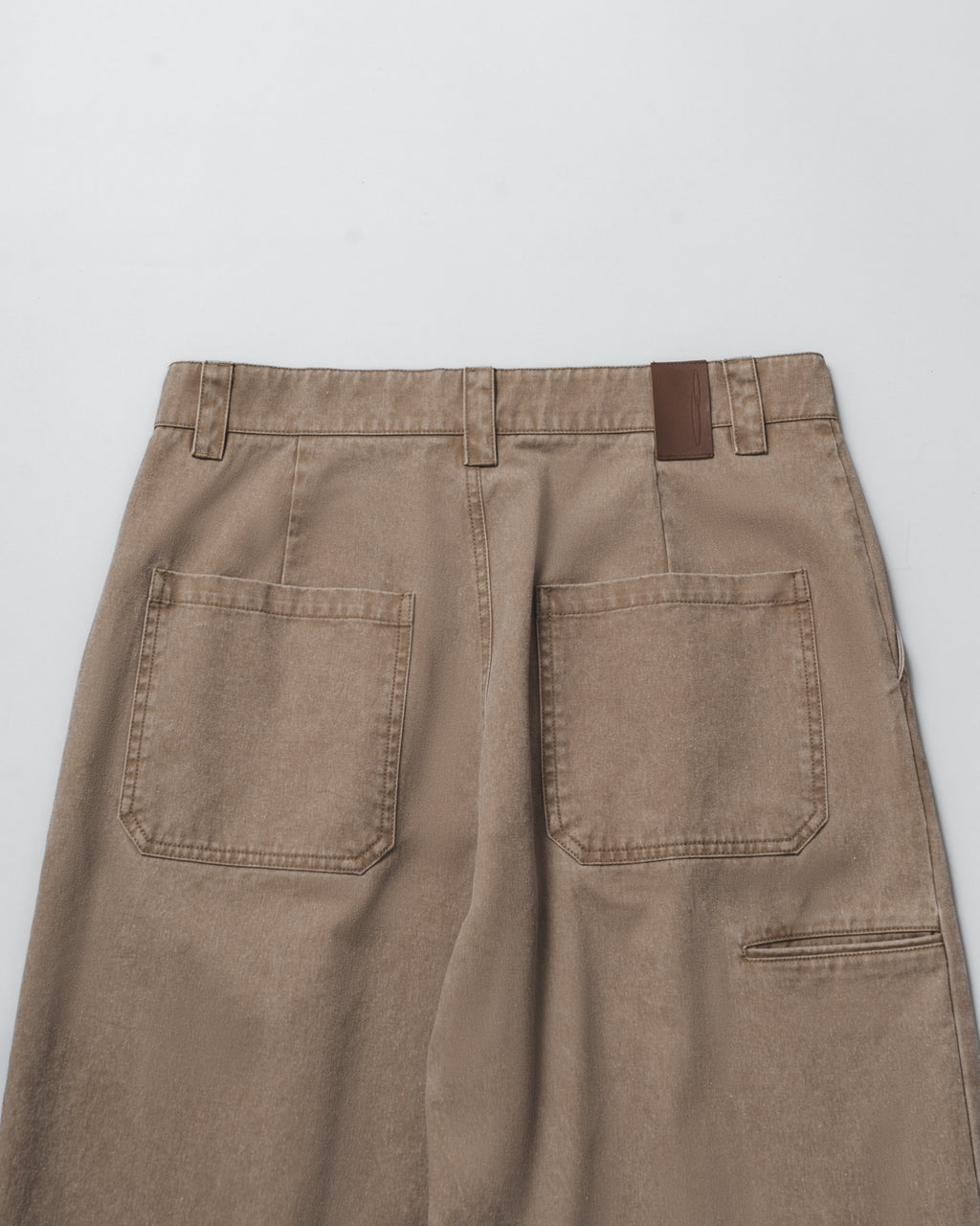 Garment Washed Twill Sanp Pants for GR - Greige