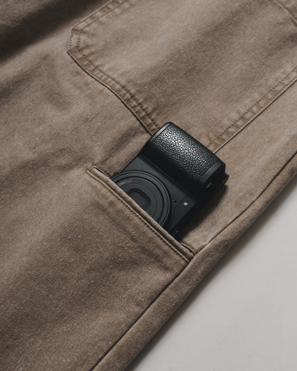 Garment Washed Twill Sanp Pants for GR - Greige